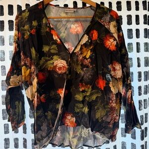 Anthropologie (The Odells) Floral V-Neck Blouse